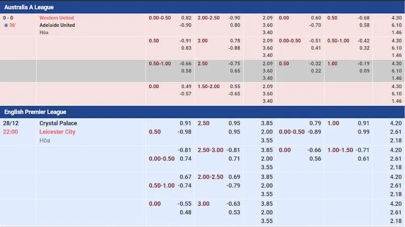 Asian handicap half a goal and half a goal – guide on how to read soccer odds